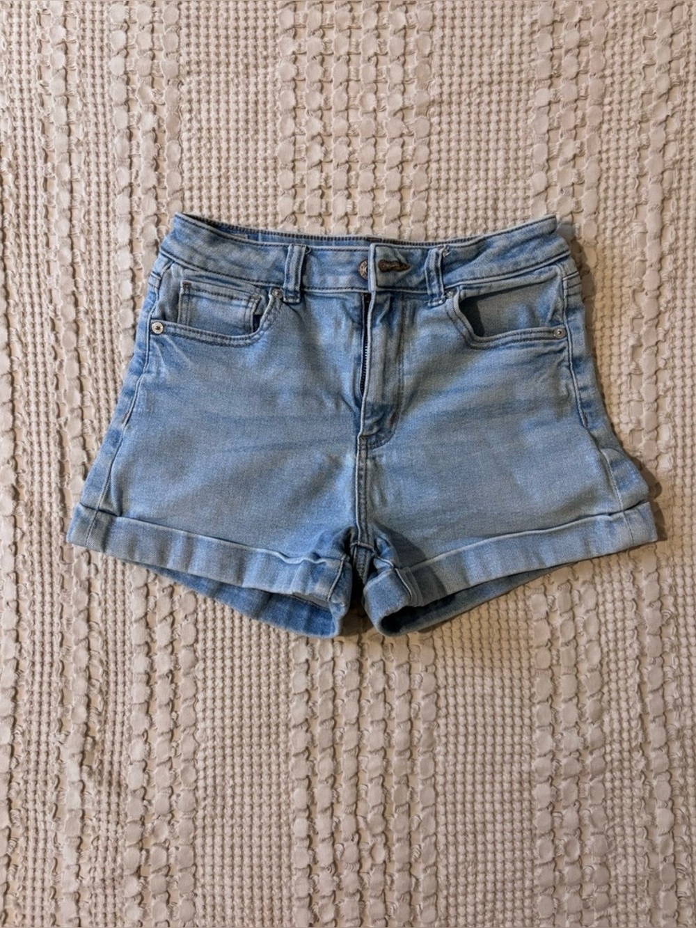 American Eagle Outfitters Light Blue Cuffed Denim Shorts